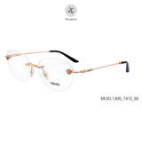  Gọng kính khoan không viền Versace 1305 dáng mắt mèo chính hãng fullbox 