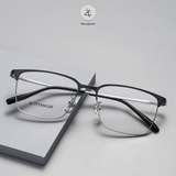  Gọng kính Zay Eyewear 98610 dáng vuông nửa khung Titanium phong cách Hàn Quốc 