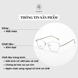  Gọng kính Zay Eyewear FC7718 dáng mắt mèo kim loại phong cách Hàn Quốc 