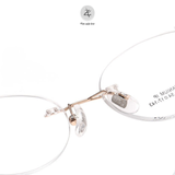  Gọng khoan không viền 9019 dáng oval titanium cao cấp 