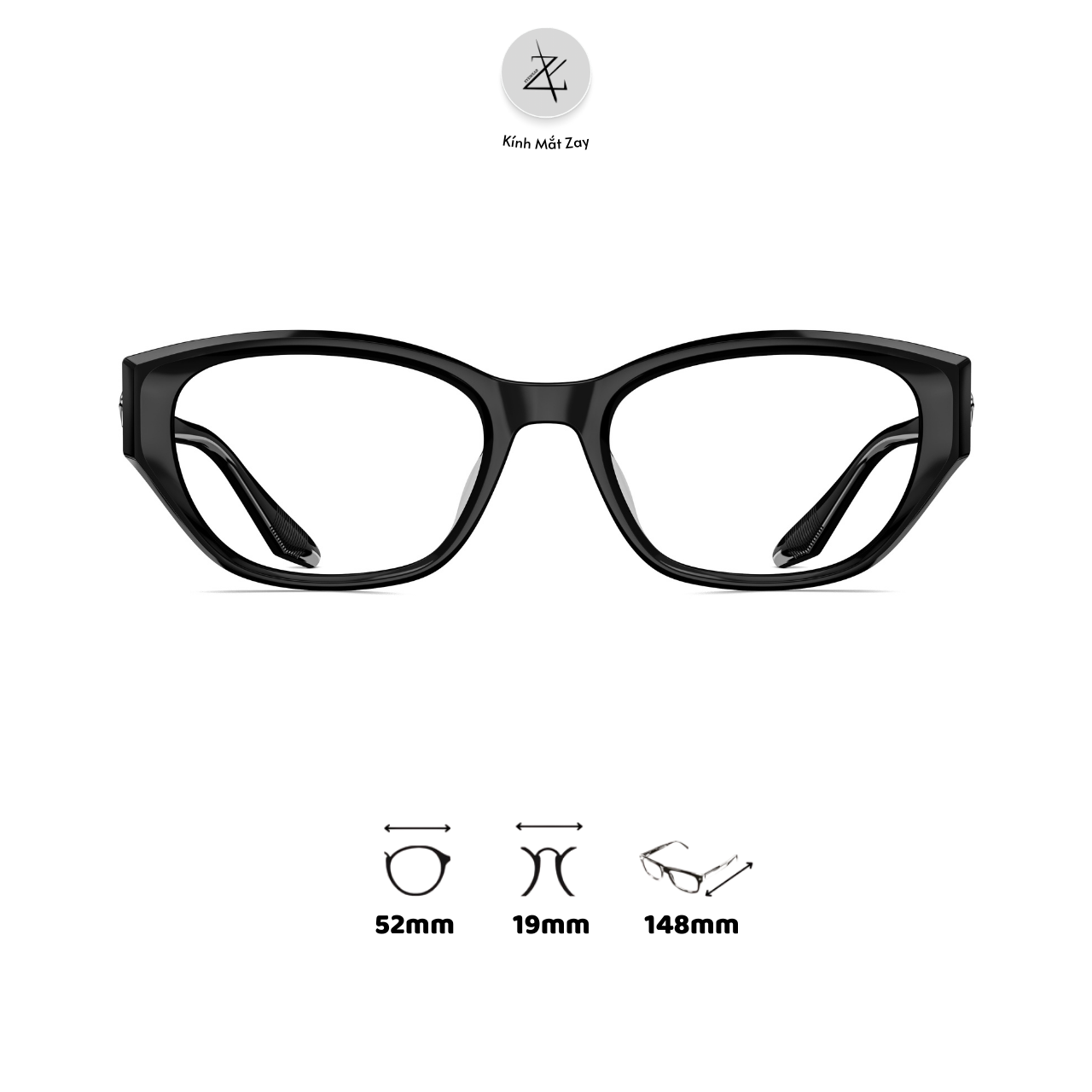  Gọng kính Molsion MJ5170 dáng mắt mèo nhựa acetate chính hãng fullbox 