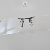  Gọng khoan không viền T1141 dáng lục giác titanium & nhựa acetate cao cấp 