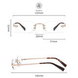  Gọng khoan không viền 9026 dáng oval titanium cao cấp 