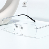  Gọng khoan không viền 5019 dáng đa giác titanium cao cấp 