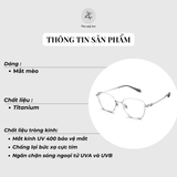  Gọng kính Molsion MA7020 dáng mắt mèo titanium chính hãng fullbox 