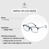  Gọng kính Parim 85146 dáng Vuông Tr90 titanium fullbox chính hãng 