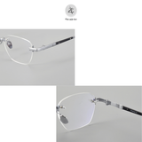 Gọng khoan không viền DEX 014 dáng vuông titanium cao cấp