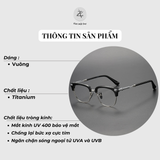  Gọng kính nửa khung Chrome Hearts Vertical Smile II dáng vuông titanium cao cấp fullbox 