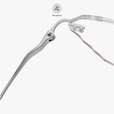  Gọng khoan không viền 6097 dáng mắt mèo titanium cao cấp 