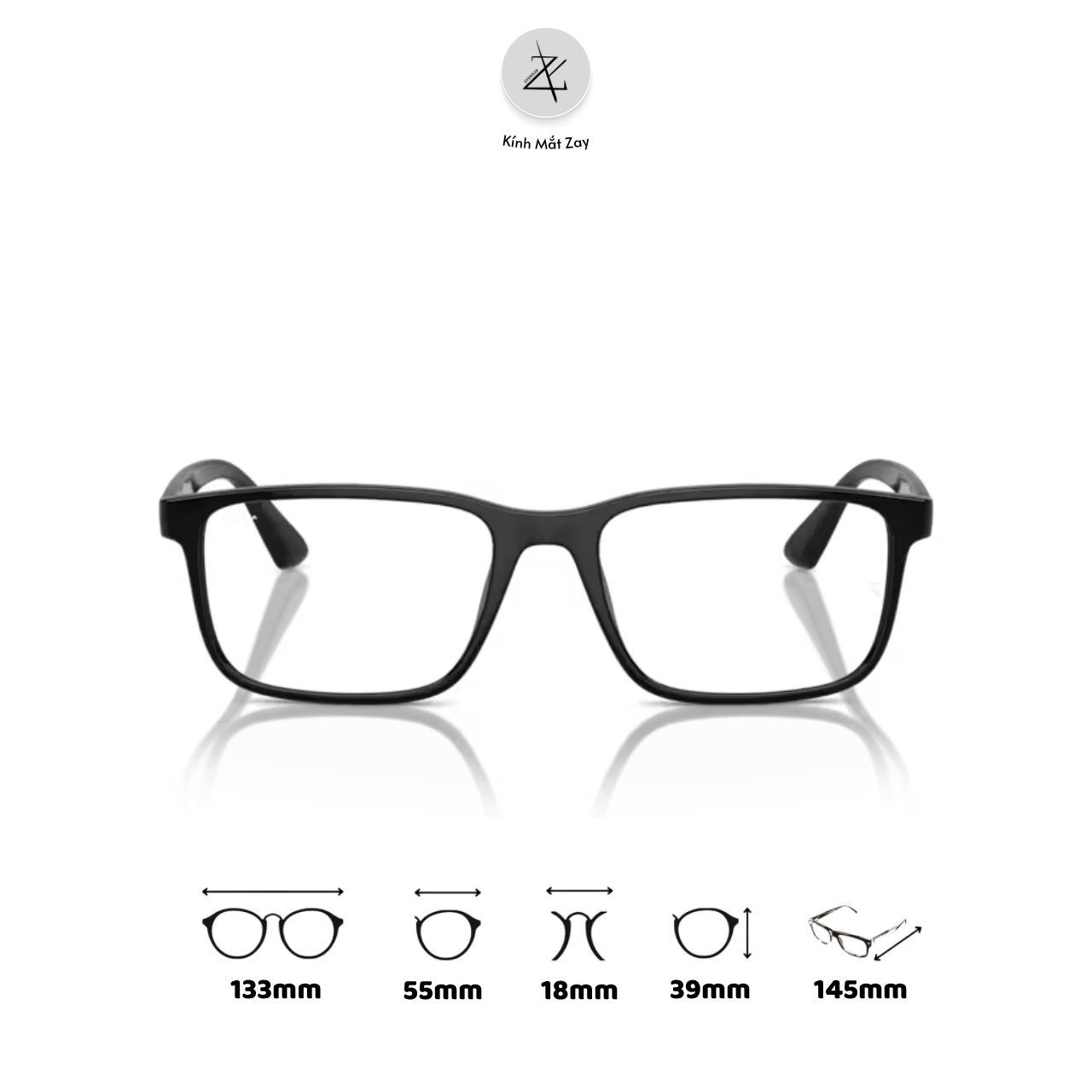  Gọng kính RayBan 0RX7241D dáng chữ nhật nhựa Injected chính hãng fullbox 