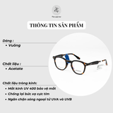 Gọng kính Ziozia KHMA7007 dáng vuông nhựa acetate fullbox chính hãng