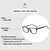  Gọng kính Zay Eyewear 9218 dáng chữ nhật nhựa TR90 phong cách hàn quốc 