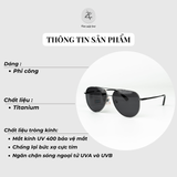  Kính mát Parim 74015 dáng phi công Titanium fullbox chính hãng 