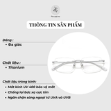  Gọng khoan không viền 6088 dáng vuông titanium cao cấp 
