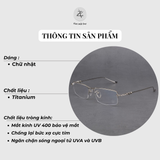  Gọng kính xẻ cước Chrome Heart Thermos II dáng chữ nhật nữa khung Titanium cao cấp 