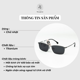  Kính mát Parim 74022dáng chữ nhật Titanium fullbox chính hãng 