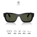  Kính mát RayBan 0RB7683S dáng vuông nhựa acetate chính hãng fullbox 