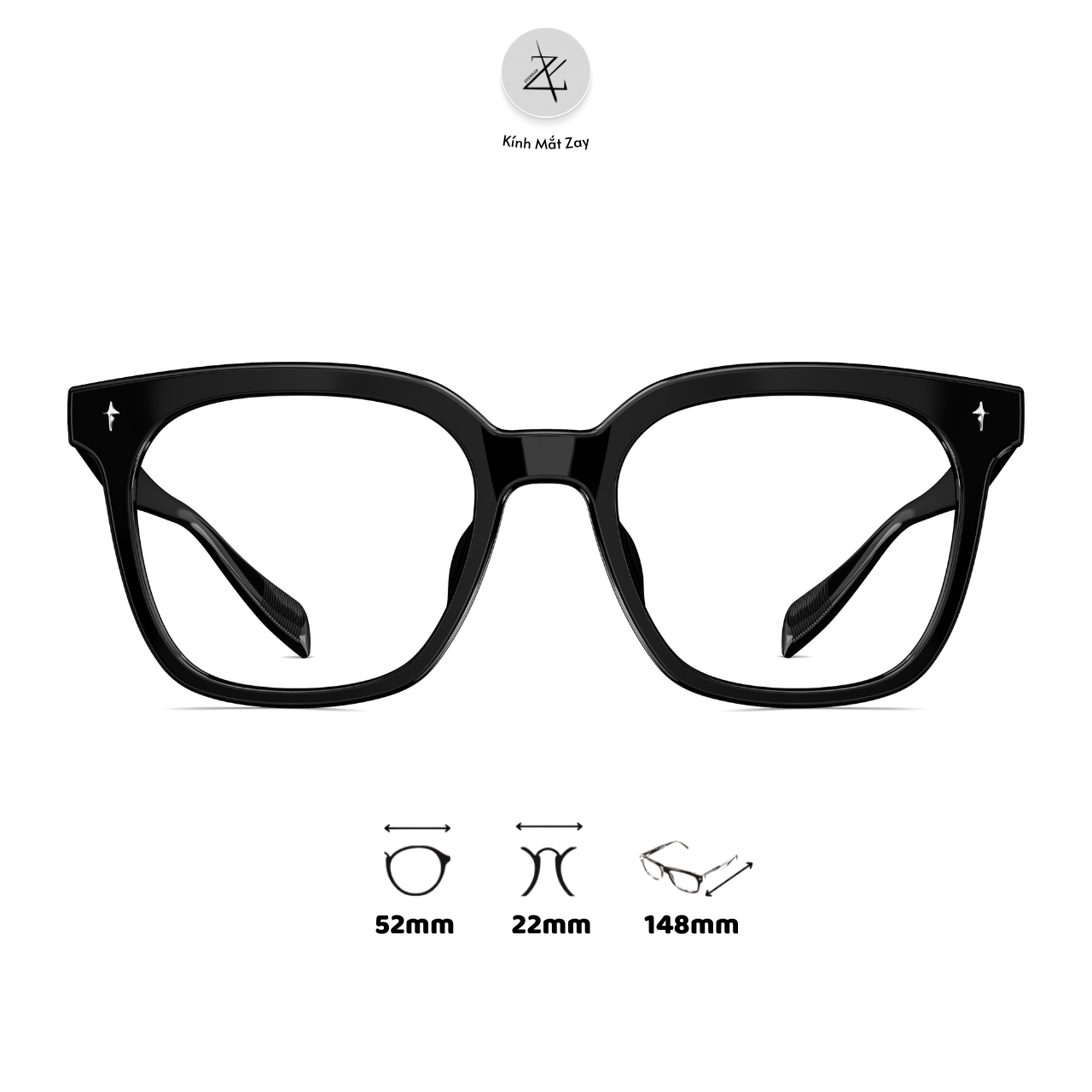  Gọng kính Molsion MJ5161 dáng vuông nhựa acetate chính hãng fullbox 