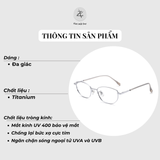  Gọng kính Zay Eyewear 98757 dáng đa giác titanium phong cách Hàn Quốc 