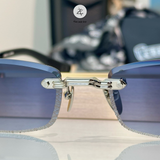  Kính mát Chrome Hearts Deep VI dáng chữ nhật titanium cao cấp fullbox 