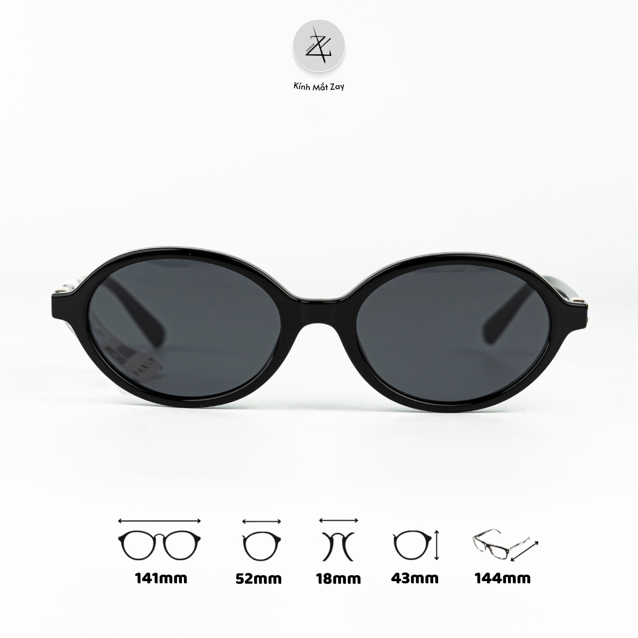  Kính mát Parim 76086 dáng oval nhựa acetate fullbox chính hãng 
