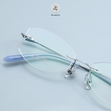  Gọng khoan không viền 2811 dáng lục giác titanium cao cấp 