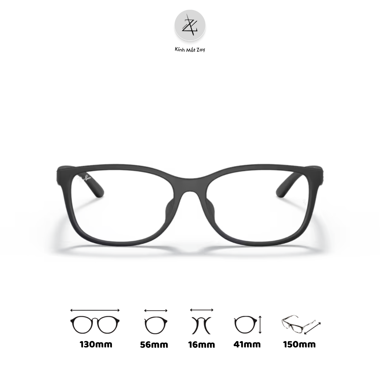  Gọng kính RayBan 0RX7124D dáng vuông nhựa Injected chính hãng fullbox 