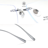  Gọng khoan không viền 233525 dáng chữ nhật titanium cao cấp 