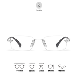  Gọng khoan không viền 9036 dáng chữ nhật titanium cao cấp 