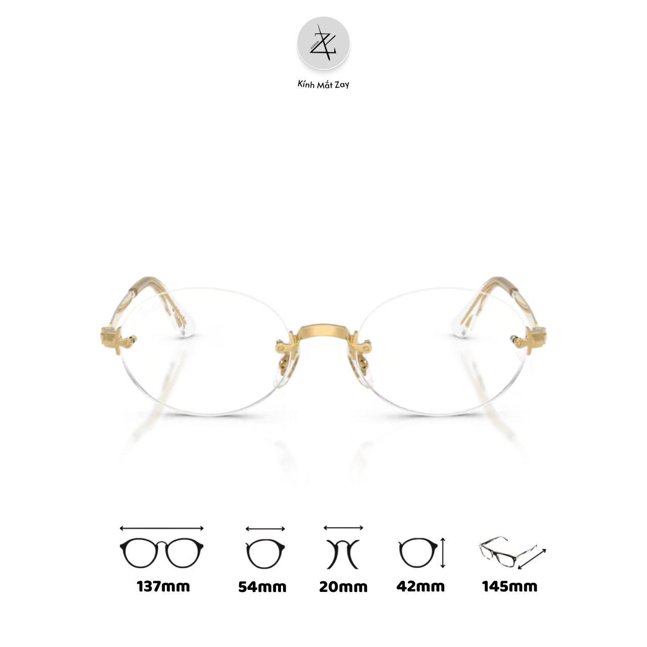  Gọng khoan không viền RayBan X ASAP Rocky 0RX3929 dáng oval kim loại chính hãng fullbox 