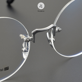 Gọng khoan không viền Chrome Hearts CH5802 dáng tròn titanium cao cấp full box 
