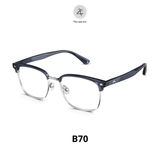 Gọng kính nửa khung Molsion MA6006 dáng vuông nhựa acetate & titanium chính hãng fullbox
