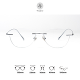  Gọng khoan không viền 69075-A dáng mắt mèo titanium cao cấp 