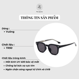 Kính mát Zay Eyewear TR 28065 dáng vuông nhựa TR90 phong cách hàn quốc