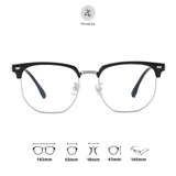  Gọng kính Zay Eyewear 122621 dáng vuông nửa khung Titanium phong cách Hàn Quốc 