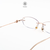 Gọng khoan không viền 0633-B dáng lục giác titanium cao cấp