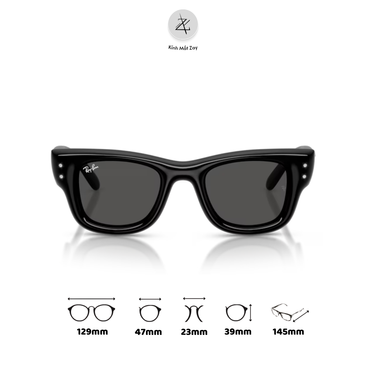  Kính mát RayBan x Jennie Wayfarer Puffer 0RB4940B dáng vuông nhựa Nylon chính hãng fullbox 