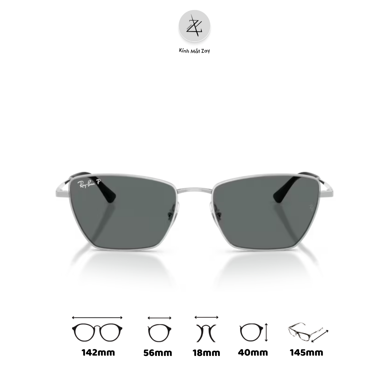  Kính mát RayBan x Jennie 0RB3783 dáng mắt mèo kim loại chính hãng fullbox 