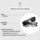  Kính râm cận thời trang S34204 clip on 2 in 1 nhựa TR90 chống tia UV 