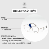  Gọng kính Ziozia KKDSIT6230 dáng tròn Titanium fullbox chính hãng 