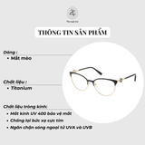 Gọng kính Versace 1271 dáng mắt mèo chính hãng fullbox