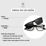  Kính râm cận thời trang S34207 clip on 2 in 1 nhựa TR90 chống tia UV 