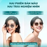 Tròng kính Zinmy Đổi màu Khói/Nâu Lọc ánh sáng xanh Mỏng 1.60 AS Transfomer chính hãng