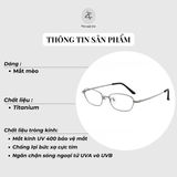  Gọng kính Zay Eyewear 88677 dáng mắt mèo titanium phong cách Hàn Quốc 