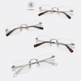  Gọng khoan không viền 9036 dáng chữ nhật titanium cao cấp 