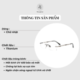 Gọng kính Zay Eyewear R7903T dáng chữ nhật titanium cao cấp