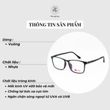  Gọng kính Teresa 1917 dáng vuông nhựa ultem dẻo hàn quốc 