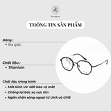 Gọng kính Parim 13443 dáng đa giác titanium fullbox chính hãng