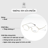 Gọng kính Velocity VL23604 dáng oval thép không gỉ chính hãng fullbox