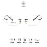  Gọng khoan không viền MY9017 dáng oval titanium cao cấp 